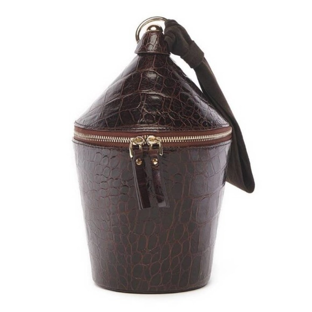 Staud Women's Minnow Croc-effect Leather And Suede Tote in Brown